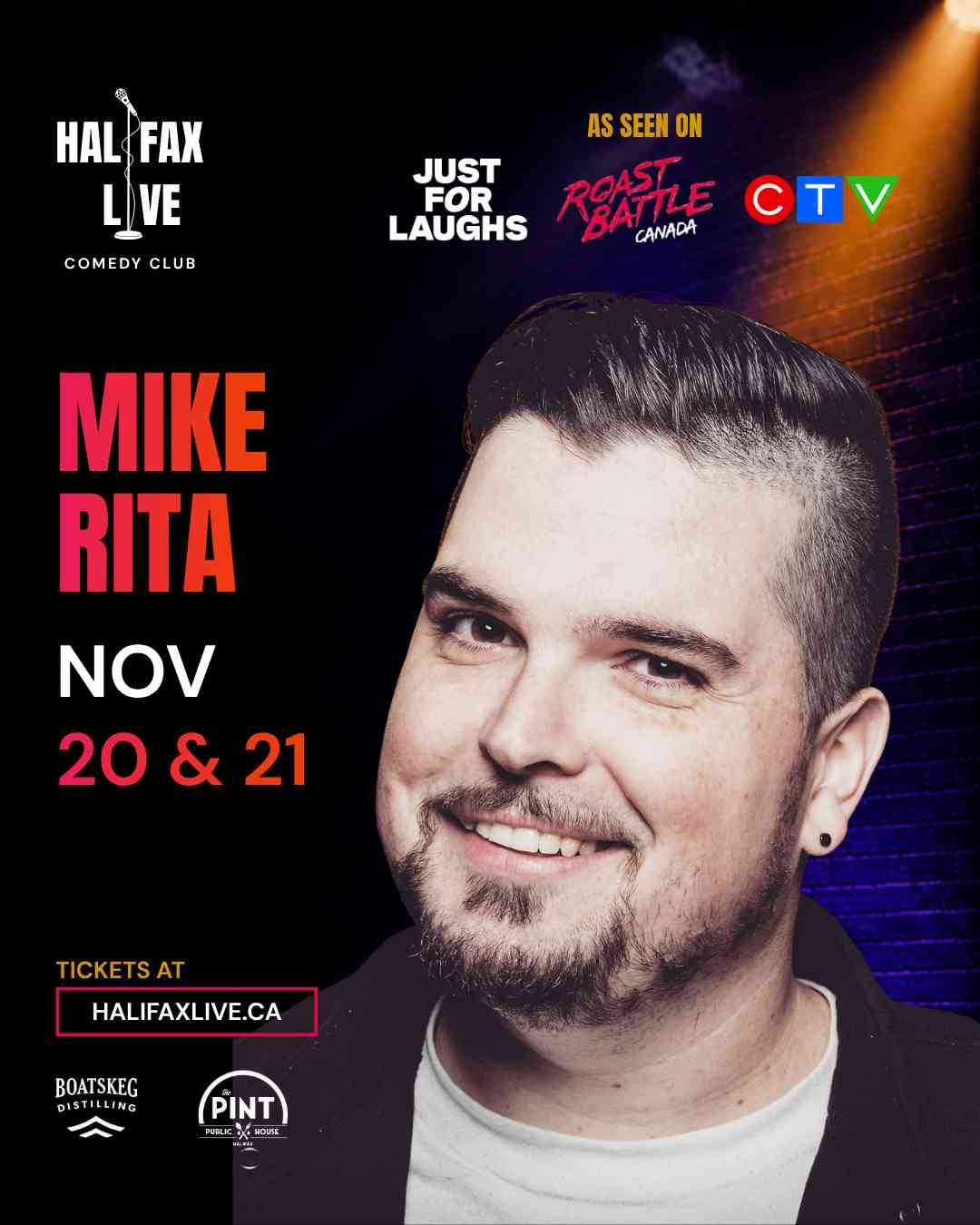 MIKE RITA – Halifax Live Comedy Club – The Only Independent Comedy Club in
