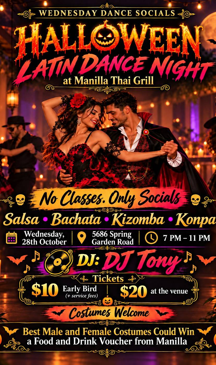 HALLOWEEN Latin Dance Night – Oct 28