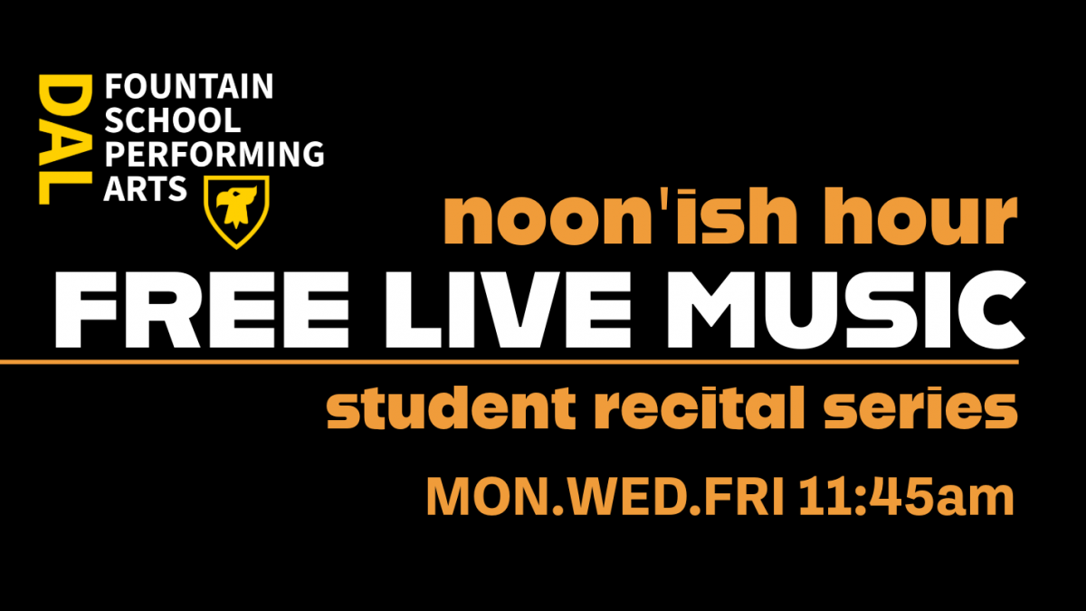 Free noon-hour live music series, Mon/Wed/Fri