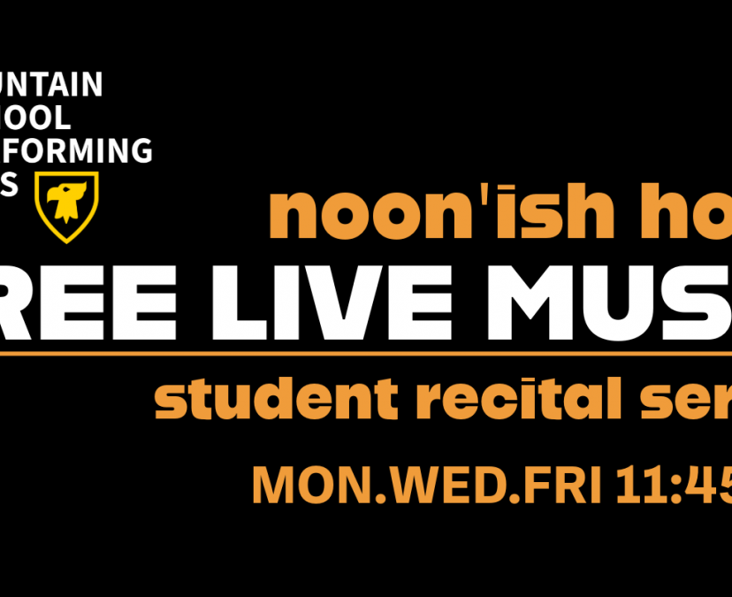 Free noon-hour live music series, Mon/Wed/Fri