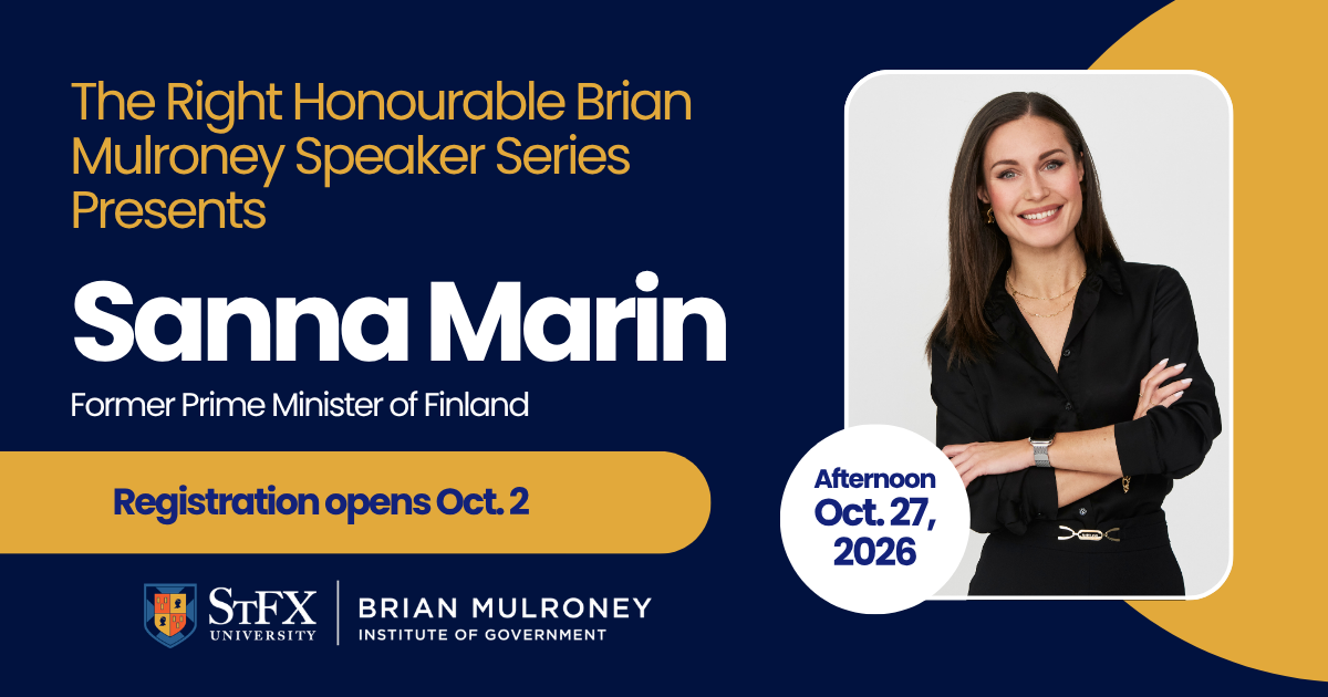 The Right Honourable Brian Mulroney Speaker Series: Sanna Marin