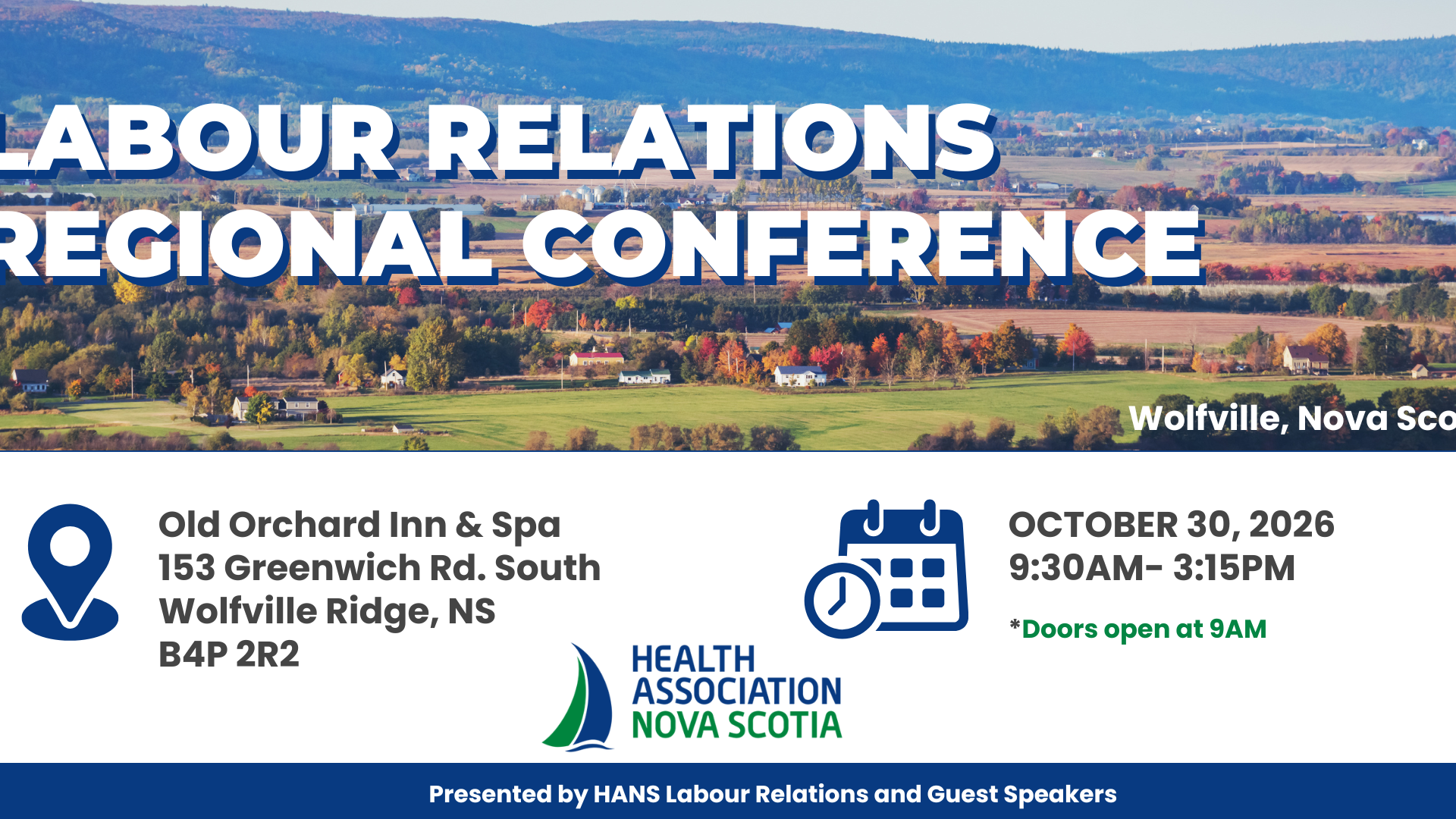 Labour Relations Regional Conference 2026 - Wolfville, NS