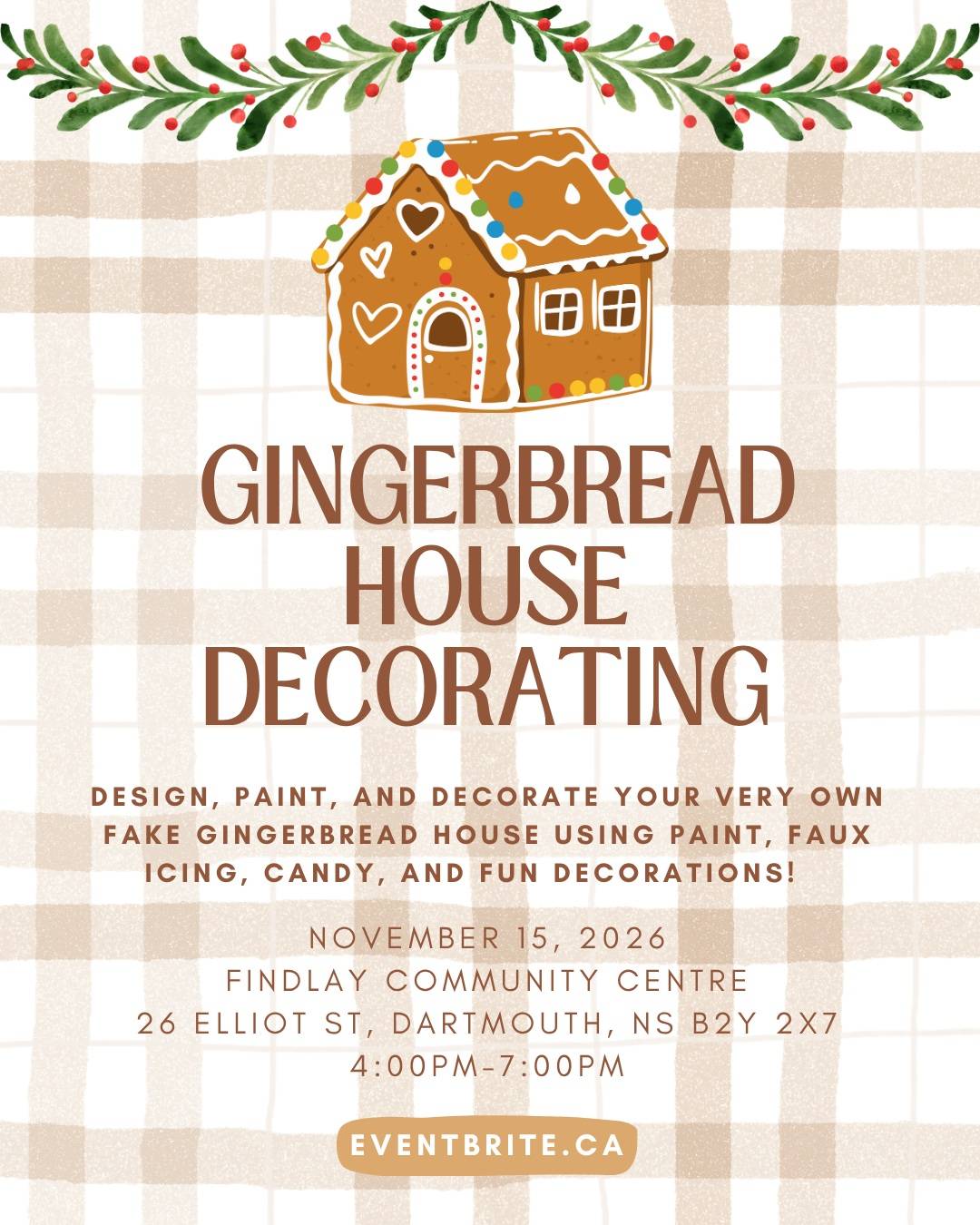 Faux Gingerbread House Decorating Workshop