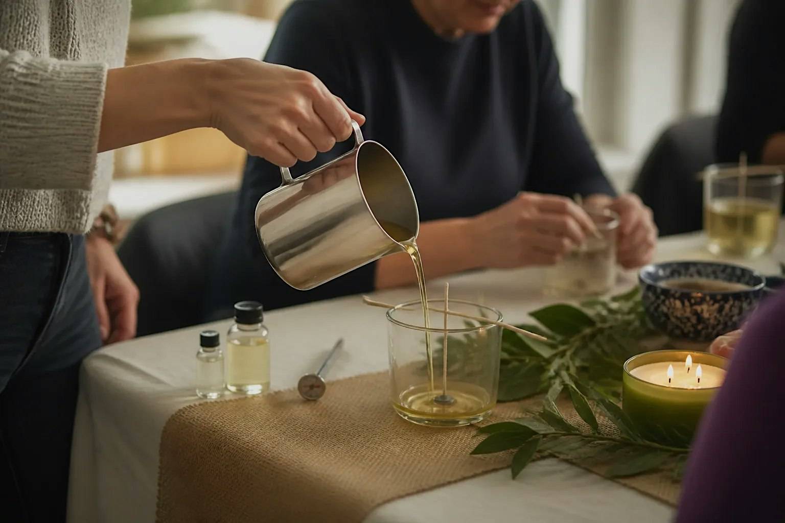 Autumn Candle-Making at the Table
