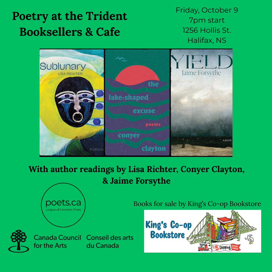 Poetry Night! Jaime Forsythe, Conyer Clayton, and Lisa Richter!
