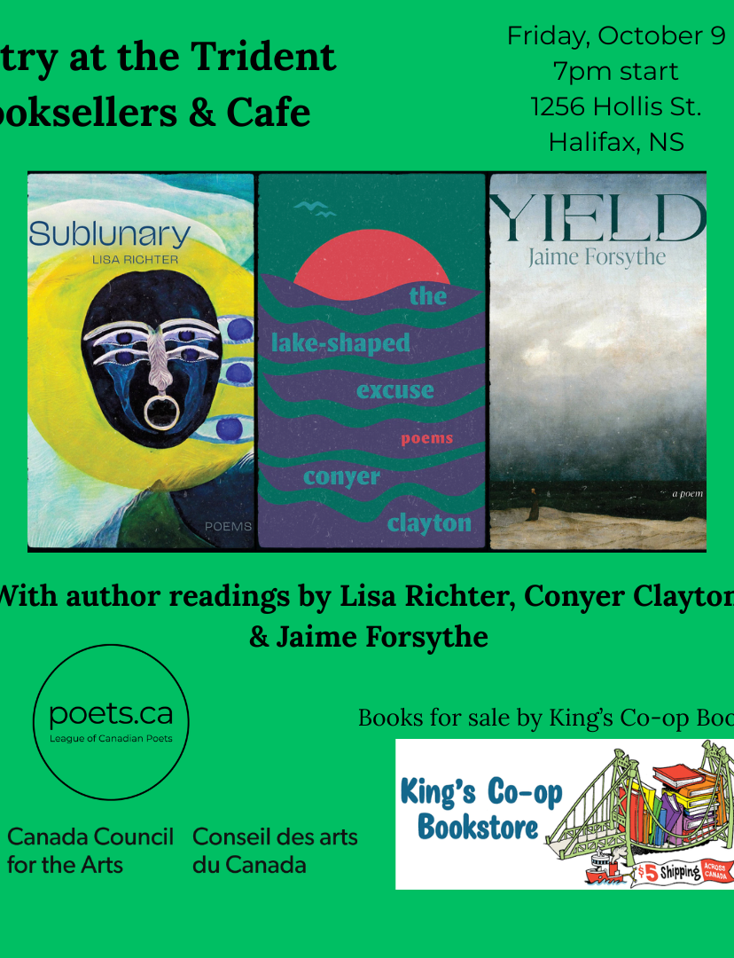 Poetry Night! Jaime Forsythe, Conyer Clayton, and Lisa Richter!