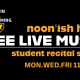 Free noon-hour live music series, Thurs